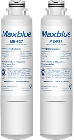 2X Maxblue DA29-00020B Fridge Water Filter, Compatible with Samsung® DA29-00020B, HAF-CIN EXP, DA29-00020A, DA29-00019A, DA97-08006, DA97-08043ABC, Kenmore 46-9101, AP5271937, REFSVC, HDX-FMS-2