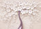 wandmotiv24 Fototapete Baum Violett, XL 350 x 245 cm - 7 Teile, Wanddeko, Wandbild, Wandtapete, Blüten, Beton, Effekt M1917