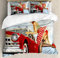 ABAKUHAUS Pin up Girl Bettbezugs Set Für Doppelbetten, Lady Zur Festsetzung des Autos, Weicher Microfaserstoff Allegigeignet kein Verblassen, 230 x 220 cm, Mehrfarbig Rot