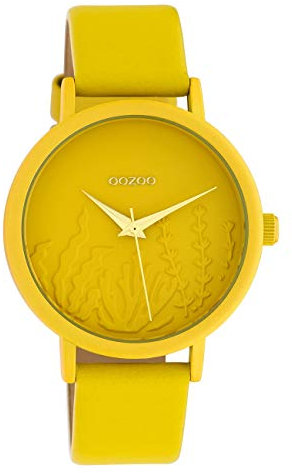 Oozoo Damenuhr Summer Vibes mit Lederband 36 MM Senfgelb C10602