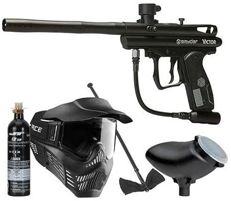 Spyder Victor Paintball Marker Power Bundle with Goggle, CO2 Tank, Hopper and Cleaning Rod