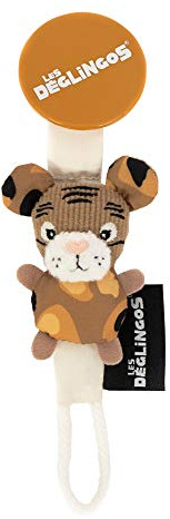 LES DEGLINGOS - Attache Sucette Bébé avec Peluche Douce - Accroche Tétine en Tissu - Doudou Ludique - Dès la Naissance - Idéal Cadeau de Naissance