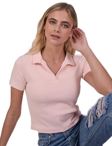 Project X Paris Top Polo côtelé Rose XS