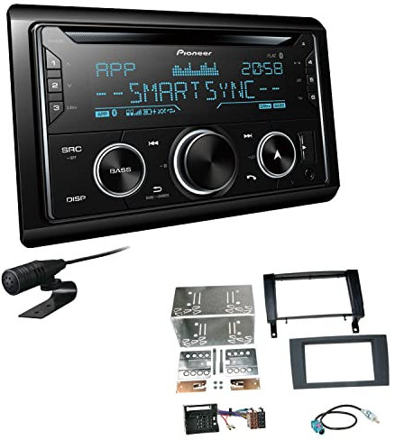 Pioneer FH-S720BT 2-DIN CD Autoradio Bluetooth kompatibel mit Apple und Android Smartphones USB passend für Mercedes Benz SLK 2004-2011 schwarz ohne Canbus