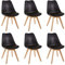 HJhomeheart Esszimmerstuhl 6er Set, Massivholzbeine, Abnehmbares Stuhlkissen, Küchenstuhl, Moderner Stuhl (Schwarz-6)