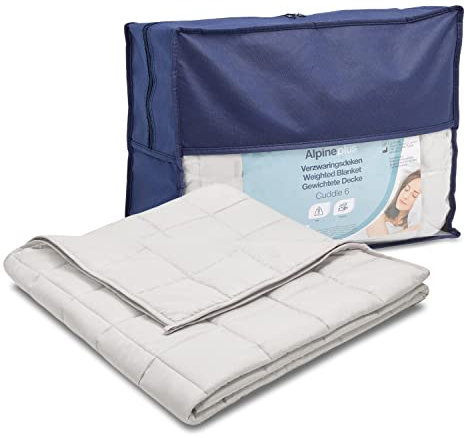 Alpine Plus Gewichtsdecke 6kg - Therapiedecke für Erwachsene - Schwere Bettdecke 135x200 cm aus Polyester mit Fiberglas- und Glasperlen - Schwere Decke für 50 bis 70 kg - Weighted Blanket in Grau