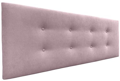 DHOME AQUALINE Pro Kopfteil aus Kunstleder oder Stoff, mit 2 Knopfreihen, gepolstertes Kopfteil, luxuriöses Bett (135 cm (Betten 120/135/140), rosa Stoff