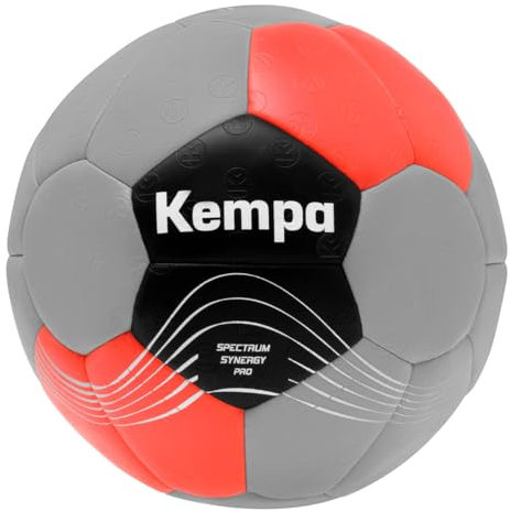 Kempa Erwachsene Spectrum Synergy Pro Handballball, gris Froid/Rouge Chaud, 3