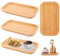 LDHHYH Lot de 4 Plateau Bambou, Plateau de Service Bois, 25 x 14 x 2 cm Plateau en Bambou Rectangulaire Plateau de Service Plats et Plateaux, Plateau Décoratif Rectangulaire pour Organiser