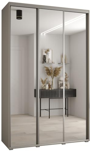 Kleiderschrank mit Spiegel Dakota 2 Garderobenschrank - Schrank Schlafzimmer - Mehrzweckschrank 2 Schiebetüren - Regalen - Flur Möbel - Kleiderstange Schrank - Allzweckschrank - closet - Gaderobe