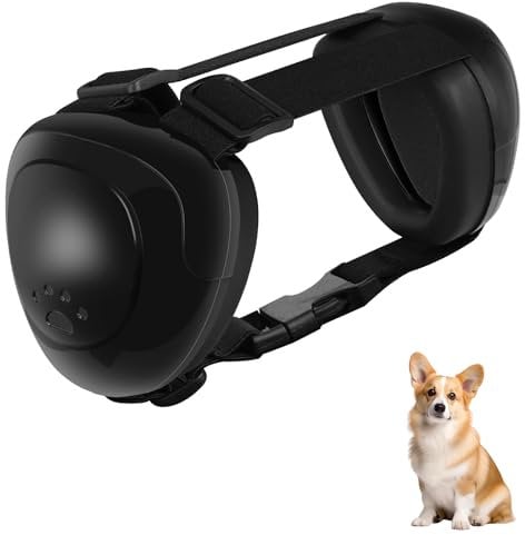 BERGWERK Hunde Ohrschützer für Gehörschutz, 29dB NRR Hundeohrschützer für Lärmschutz Noise Cancelling Kopfhörer (Schwarz-M)