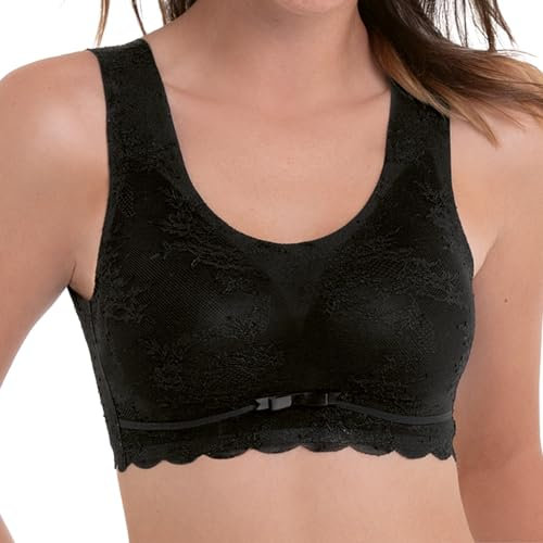 Anita (Since 1886 Damen Bralette - Essentials Lace, Bustier, bügellos, mit Schale, Florale Spitze Schwarz L