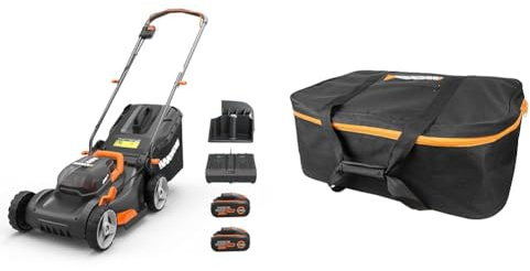 WORX WG743E Akku-Rasenmäher 40V – Profi Rasenmäher & WA0197 Landroid Aufbewahrungstasche – ideal für die Überwinterung von Mährobotern