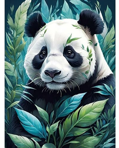 GHHKUD Kit de peinture diamant 5D pour adultes, panda animal diamant, kit d'art diamant pour débutants, point d'art diamant à faire soi-même, peinture sur toile pour décoration murale d'intérieur, 30