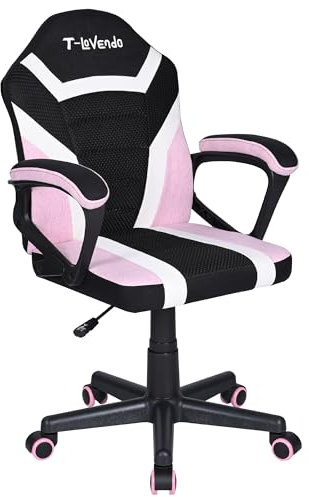 Silla Gaming u Oficina niños Infantil de Tela giratoria ergonómica Estudio o Escritorio con Ruedas Brazos diseño Moderno sillón Gamer Ordenador Videojuegos