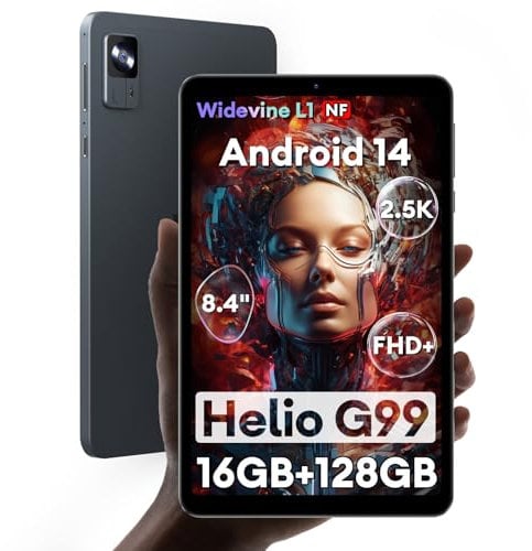 Headwolf FPad6 Tablet 8 Zoll, 2560x1600 Display, Helio G99 Octa-core,16GB+128GB(2TB),16MP/8MP, 6500mAh Akku,Widevine L1 Android 14 Tablet mit SIM Card Slot,Face ID/4G LTE/5G WiFi/6-Achsen-Gyroskop