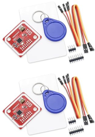 2 Stück PN532 NFC RFID Modul V3 Kit DIY, NXP Nahfeldkommunikation Reader Writer, Unterstützt I2C SPI HSU, RFID Kartenleser Schreibgerät für Android Arduino Raspberry Pi Mikrocontroller Elektronik