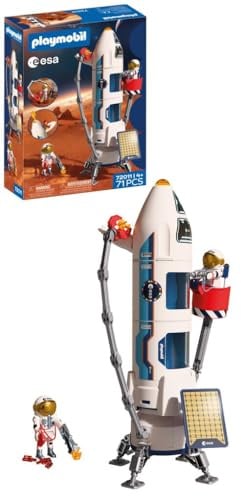 Playmobil Space Fusée de Recherche martienne de l'ESA, Fusée modulaire avec Rampe de Lancement et 2 astronautes, Jeu Spatial de Haute qualité, À partir de 4 Ans, 72011