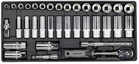 Sealey Tbt34 Tool Tray with Socket Set 35Pc 3/8Sq Drive
