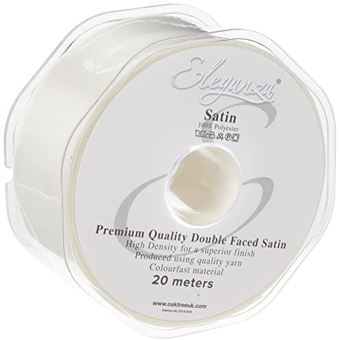 ELEGANZA Premium Quality Ribbon, Satin, Ivory, 11 x 11 x 4 cm
