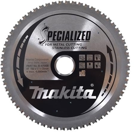 Makita B-47058 Hoja de sierra circular TCT 150x20mm 60T Metal Acero