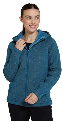 Mountain Warehouse Nevis Fleecejacke für Damen - Leichte, Warme Damen-Fleecejacke mit Reißverschluss und Taschen, atmungsaktives Winter Oberteil, kompakt - Für Outdoor Dunkelblaugrün 40