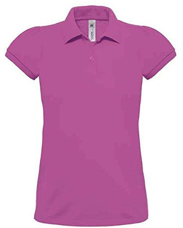 Polo Donna Manica Corta Heavymill B&C Collection-XS-Fucsia