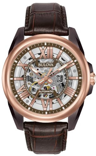 Bulova HerrenArmbanduhr Analog Automatik Leder 98A165