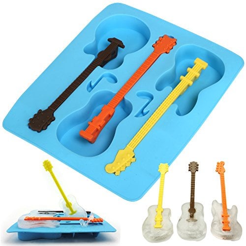 TRIXES Nouveauté Moule à Glace Bleu en Silicone Guitare