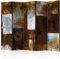 decomonkey Paravent Raumteiler Innen Beton Mauer 225x172 cm 5 Teilig Beidseitig Room Divider Wall Raumteiler Stehend Trennwand Sichtschutz Spanische Wand Sichtschutzwand Wohnzimmer Holz