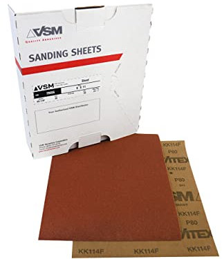 VSM 80038 Abrasives Stoff Tabelle, 22,9 x 27,9 cm Körnung 320, Aluminium-Oxid (50 Stück)