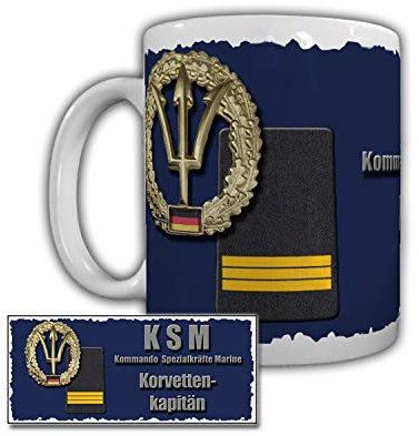 Tasse KSM Korvettenkapitän Marine Sachsen-Klasse F 124 Rangabzeichen #29289