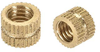 sourcing map 20stk. Messing Gerändelt Gewinde Einsatz Muttern Sortiment M6 x 6mm(L) x 8mm(OD)