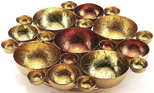 Kobolo Kerzenhalter Kerzenschale Dekoschale Bubble aus Metall in Gold und Bronze