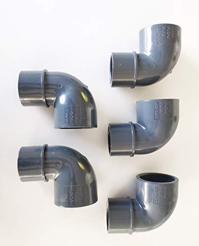 Lot de 5 Coudes réduit PVC Pression 90° / 50mm intérieur vers 40mm intérieur intérieur PN16 / Piscine et arrosage