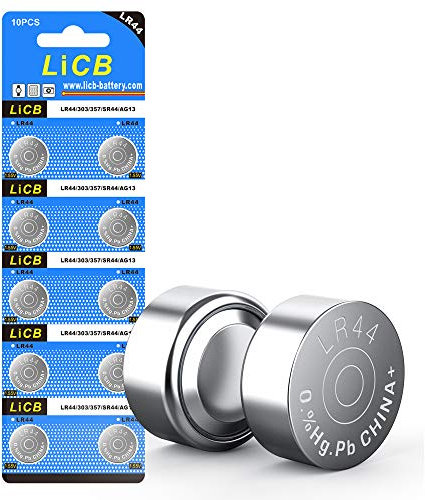 LiCB 10 Pack LR44 AG13 357 303 SR44 Battery 1.5V Button Coin Cell Batteries