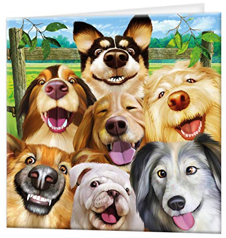 3D LiveLife Greeting Card - Canine Selfie from Deluxebase. Blank Card with Lenticular 3D Image and Envelope. Unique Notecard for All Occasions and Premium Stationery Sets.