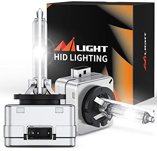 Nilight D3S HID Headlight Bulbs, Super Bright D3S HID Bulb 6000K Diamond White High Low Beam HID Xenon Bulbs Replacement, 2-Pack
