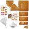LEBKUCHEN WELT Lebkuchenhaus All-Inclusive Bastelset mit Bastel-Anleitung ca. 17x17x18cm inkl. Zuckerfiguren Schokolinsen Gummibärchen Zuckerguss-Tube & Lebensmittelkleber ca. 920g Lebkuchen Hexenhaus