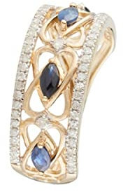 Ring Royal Saphir Gelbgold und Diamanten, Gelbgold, Saphir