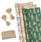 RUSPEPA Rouleaux De Papier D'Emballage De Noël Avec Étiquettes, Ficelle De Jute - 43 cm X 3 Mètres Par Rouleau, Total De 3 Rouleaux