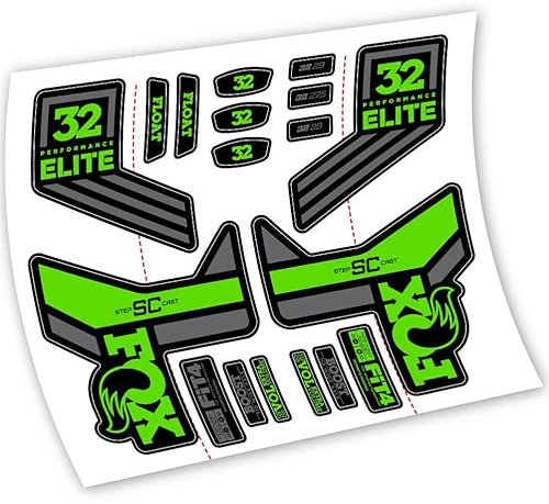 Fox SC 32 Elite Performance 2018 Aufkleber Vinyl Aufkleber Gabel (AG - Apple Green)
