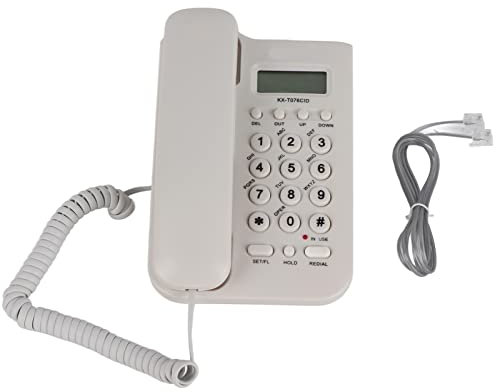 Telefono con Filo, Telefoni Fissi Montabili a Parete Necessità di Installare la Batteria Doppio FSK/DTMF Materiale ABS Durevole Facile da Installare Alimentato Dalla (bianca)
