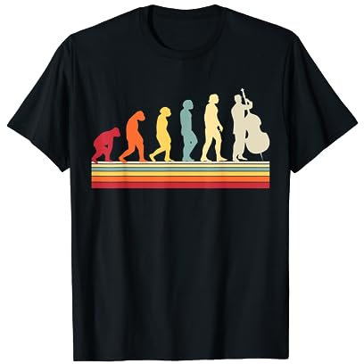 Evolution of man Kontrabass Musik Retro Vintage Bassist T-Shirt