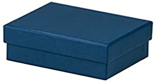 Rössler Geschenkbox mit Deckel | Box mit Deckel | Geschenkbox Geburtstag | Karton mit Deckel | Geschenk Box | Geschenkkarton mit Deckel | Maße: 96x128x40mm | Farbe: Blau | Navy