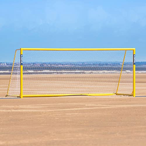 FORZA 5,5m x 2,2m Freistehendes Alu110 Strand Fußballtor | Fußballtor für den Strand & Garten | Torpfosten für Kinder | Fußballtrainingsausrüstung | Vollgroße Strand Fußballtore (Paar)