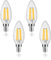 FLSNT E14 Kerzenform LED Glühbirne, 810LM LED Lampen E14 Warmweiß, 5.5W(Ersetzt 60W), 2700K Warmweiß, E14 Vintage Glühbirne, nicht dimmbar, 4 Stück