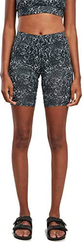 Urban Classics Damen Ladies Tie Dye High Waist Cycle Shorts Black/White, M