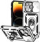 Hitaoyou iPhone 14 Pro Max Case with Camera Cover & Kickstand, Military Grade Shockproof Heavy Duty Protective Magnetic Case for iPhone 14 Pro Max 6.7'' Silver