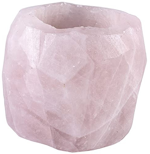 Nupuyai Natürlicher Rosenquarz Stein Teelichthalter Votivkerzenhalter Kerzenhalter Rohstein Form Kerzenständer Luftpflanzen Halter für Teelichthalter Altar, Meditation, Tisch, Party-Dekor